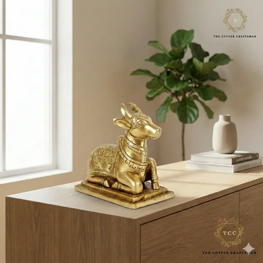 Nandi idol on wooden furniture