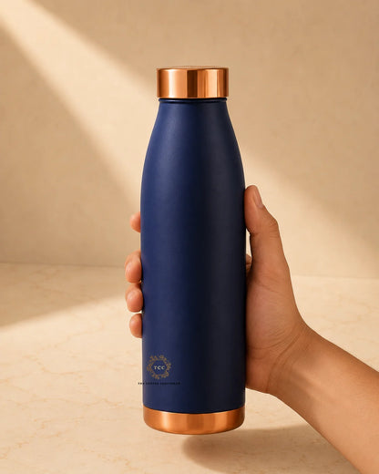 Premium Matte Navy Copper Bottle – 1 Litre