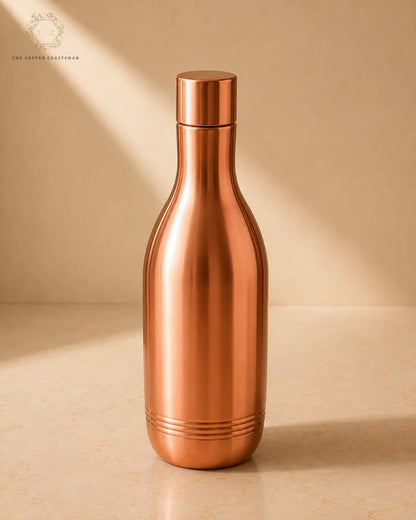 99% Pure Copper Water Bottle – Elegant Curved Design, 950 ML