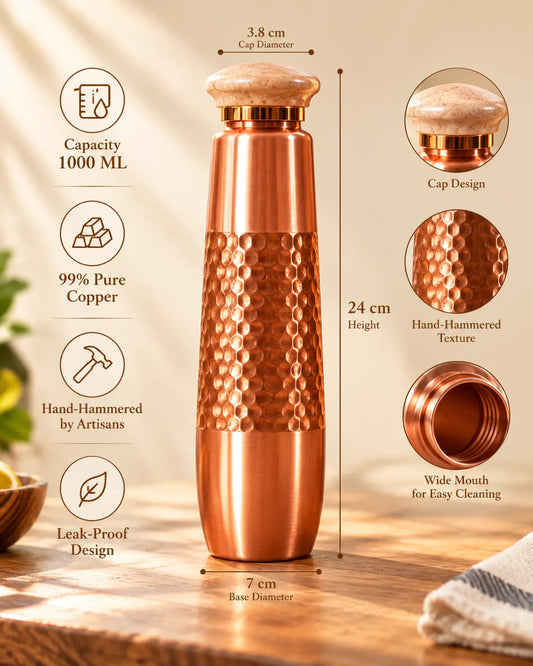 TCC_Signature_Hand-Hammered_Copper_Water_Bottle with features