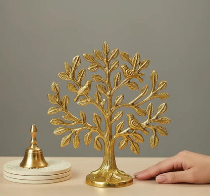 100% Pure Brass Kalpvriksh Tree with Birds – Sacred Kalpavriksha Tree of Life Showpiece (6 Inch) | Vastu & Feng Shui Decor The Copper Craftsman
