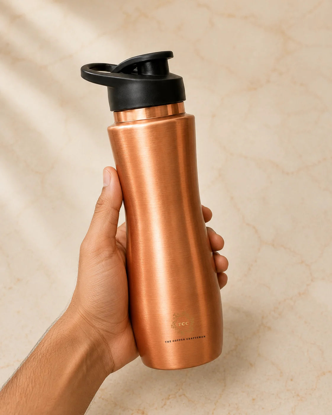 Pure Copper Water Bottle with Sipper & Flip Cap 1L | TCC – The