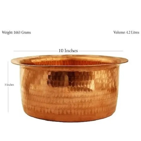 Copper basin with measurements on a white background