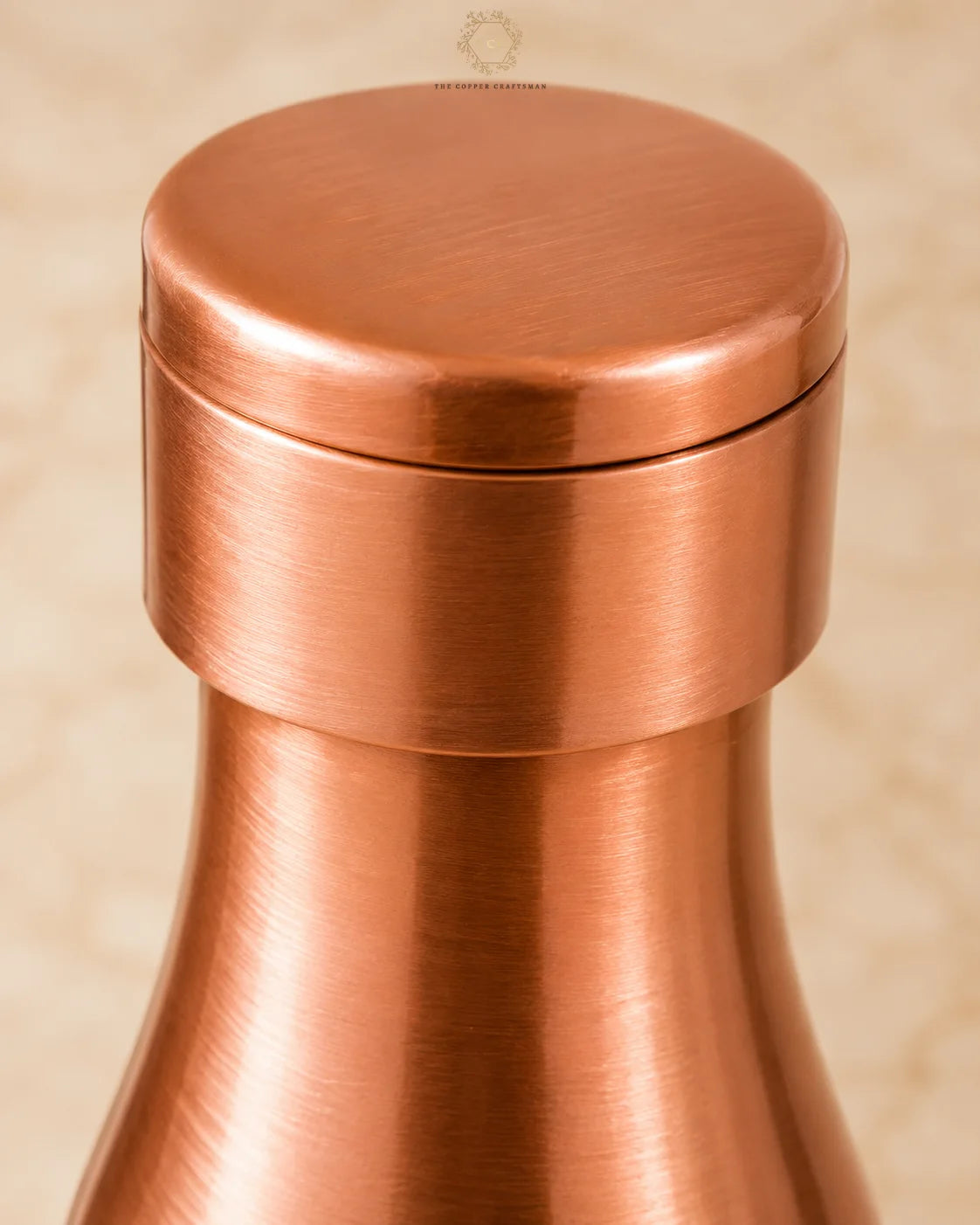 99% Pure Copper Water Bottle | Brushed Finish | Leak-Proof | 1000 ML | Handcrafted| The Copper Craftsman